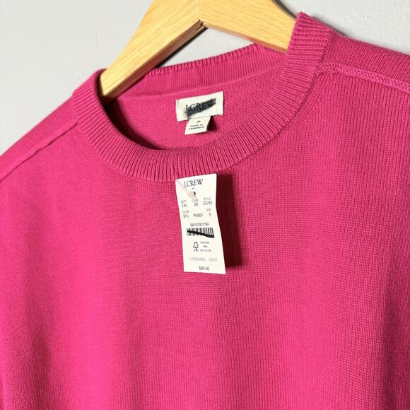 J.Crew Drop-shoulder pullover sweater Sweet Fuchsia Small‎ - Picture 3 of 4